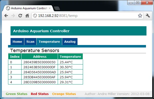 Arduino aquarium web temp 2