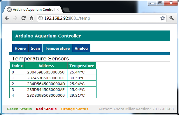 Arduino aquarium web temp 2